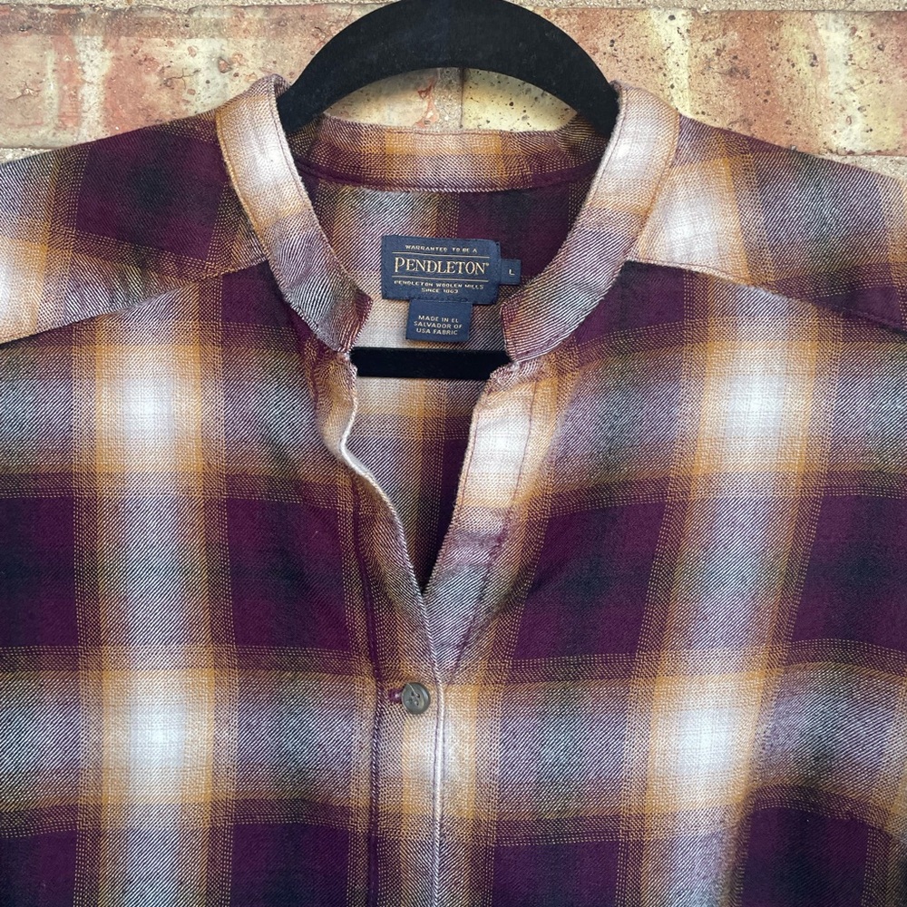 Pendleton Wool Plaid Button-Up Blouse - image 2